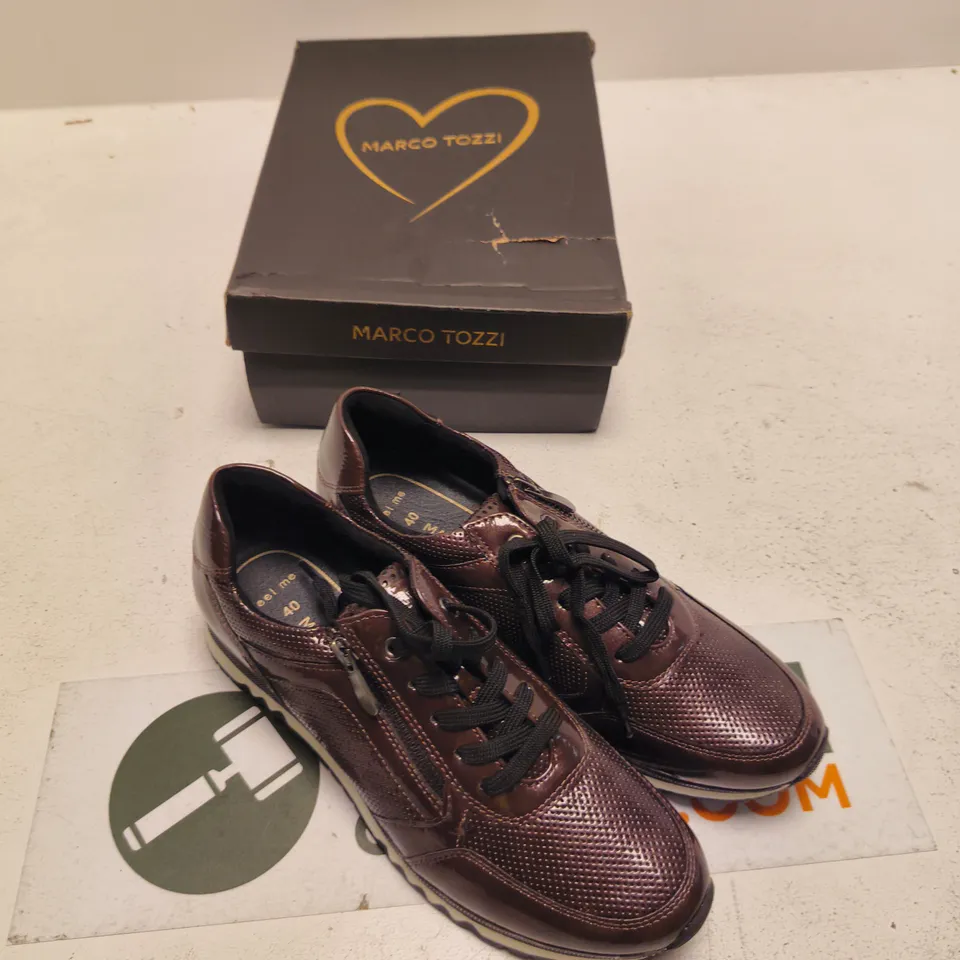 MARCO TOZZI WOMEN'S BROWN METALLIC SNEAKERS – EU 40 (UK 6.5; US 8.5) – BOXED