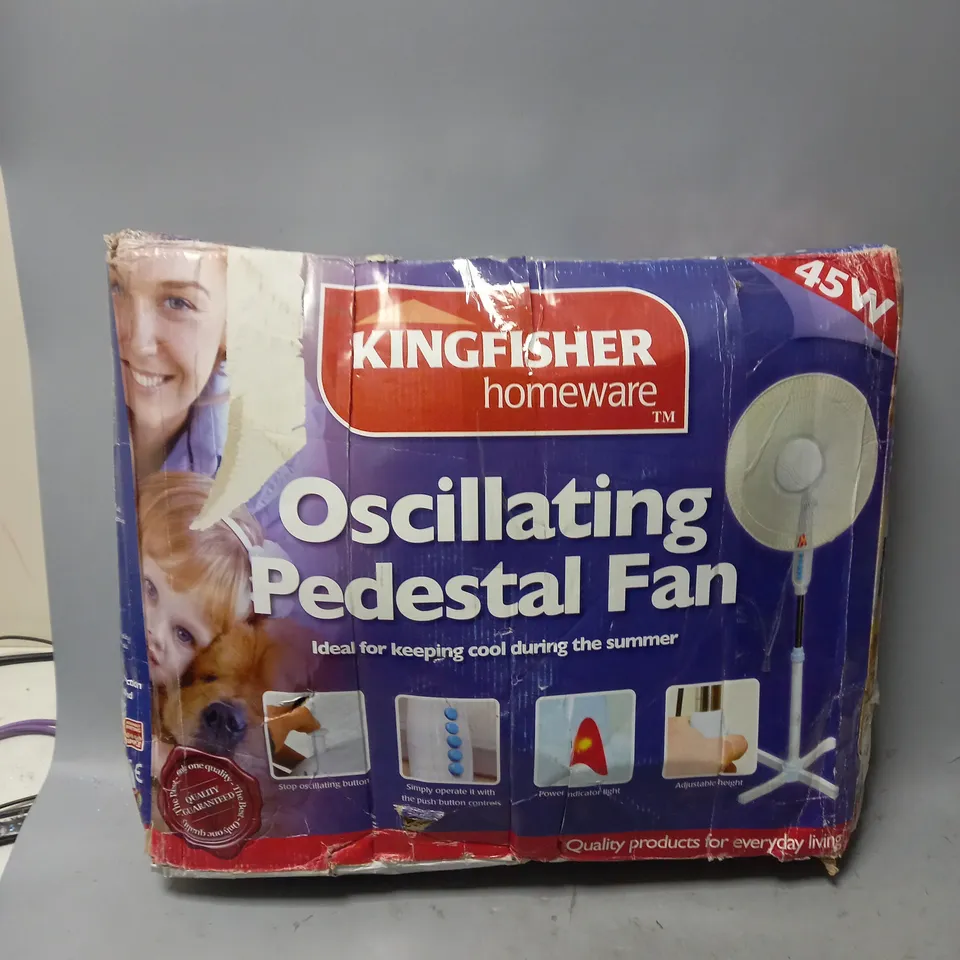 KINGFISHER HOMEWARE OSCILLATING PEDESTAL FAN 