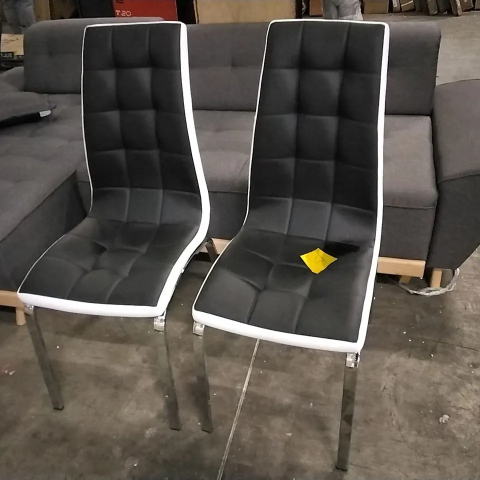 SET OF 2 SHRESBURY UPHOLSTERED DINING CHAIR - BLACK 