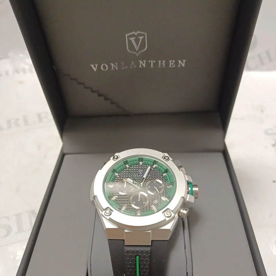 MENS VONLANTHEN CHRONOGRAPH WATCH – BLACK RUBBER STRAP