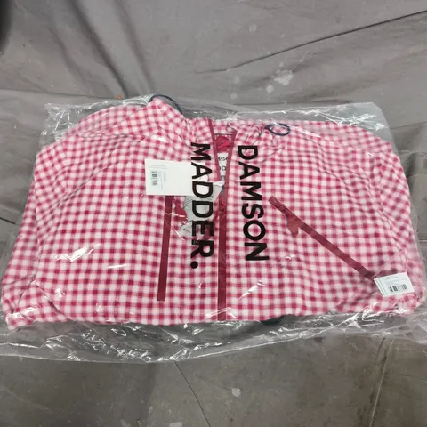 BAGGED DAMSON MADDER MATILDA RAINCOAT IN CHERRY GINGHAM - SIZE 8