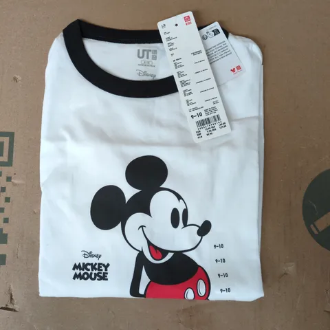 UNIQLO KID'S UT DISNEY MICKEY MOUSE T-SHIRT IN WHITE SIZE 9-10 YEARS