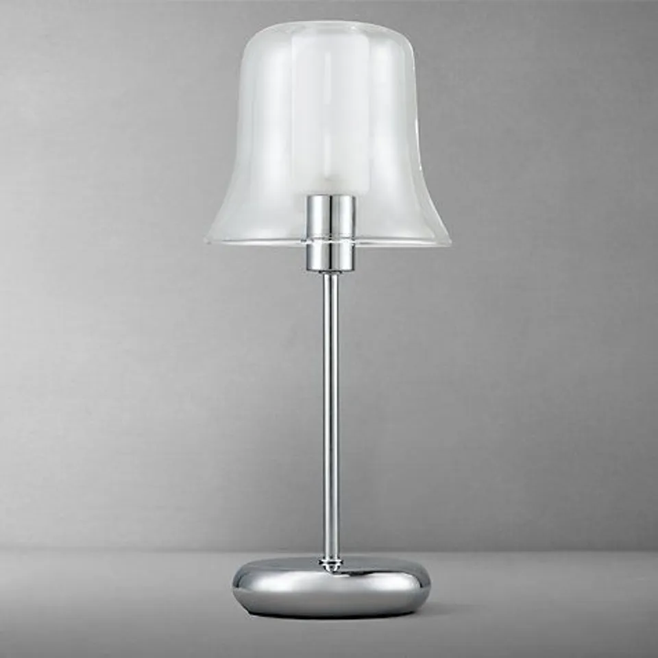 JOHN LEWIS MARILYN TOUCH CONTROL LAMP, CHROME EFFECT, GLASS SHADE