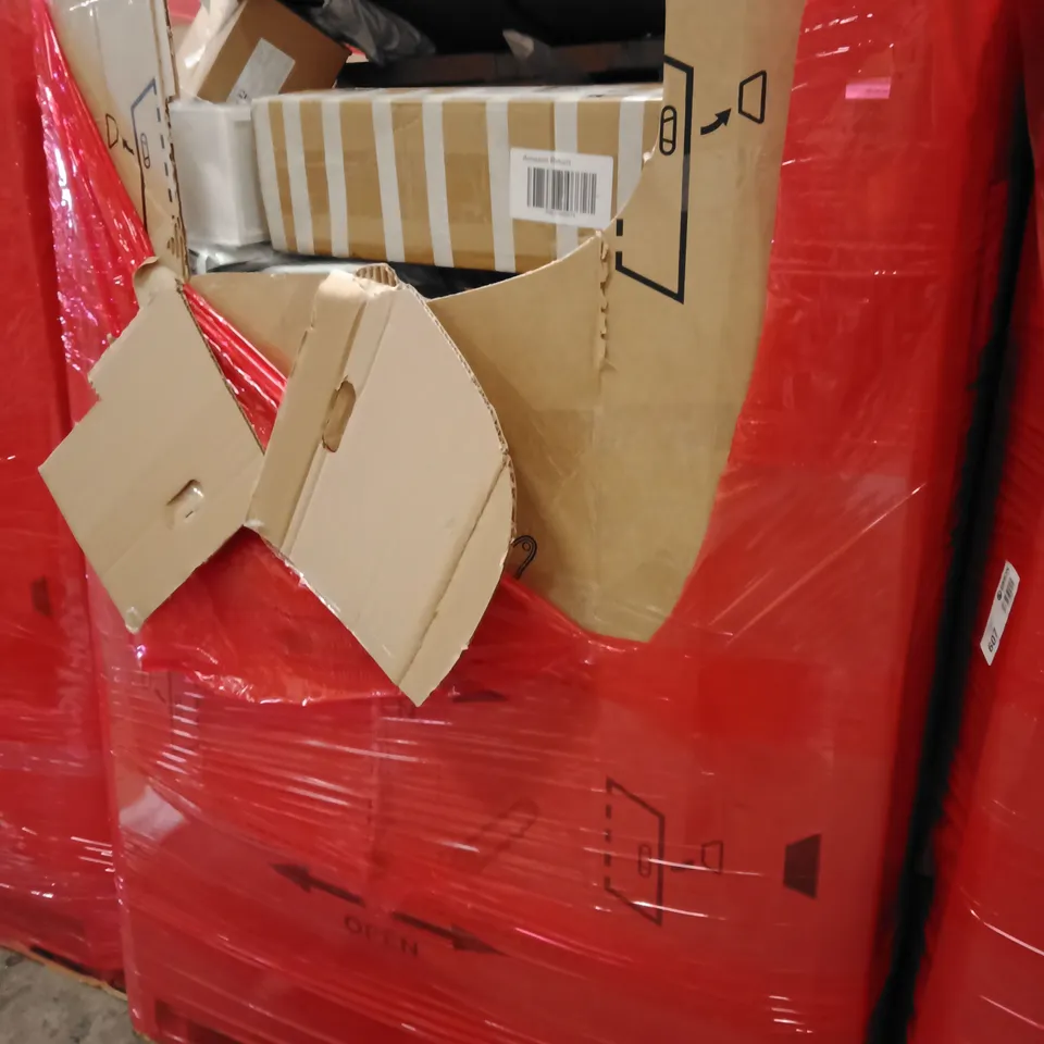 PALLET OF ASSORTED HOUSEHOLD GOODS AND PRODUCTS TO INCLUDE; SEWING MACHINE,SUPPORT BULB, CUSHION