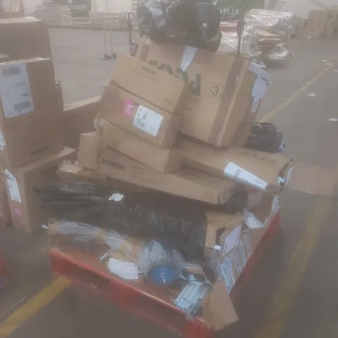PALLET OF ASSORTED HOUSEHOLD GOODS AND INCOMPLETE FURNITURE PARTS