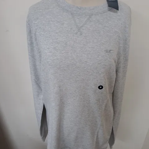 HOLLISTER GREY LONG SLEEVE T-SHIRT - MED