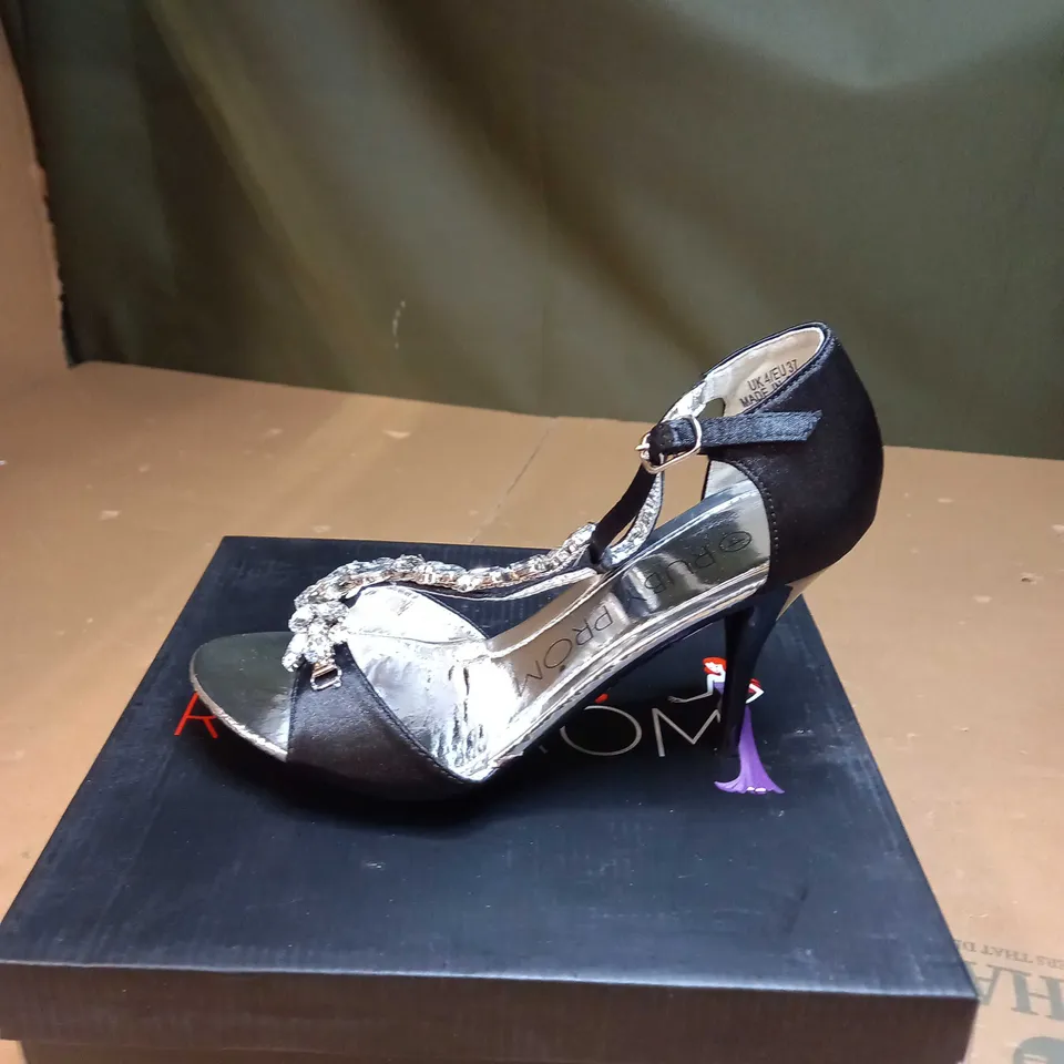 RUBY PROM DIAMANTE ANKLE STRAPPY HIGH HEEL SHOES SIZE 4