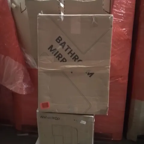 PALLET OF ASSORTED HOUSEHOLD GOODS AND PRODUCTS TO INCLUDE;HOT AND COLD WATER DISPENSER,BATHROOM MIRROR