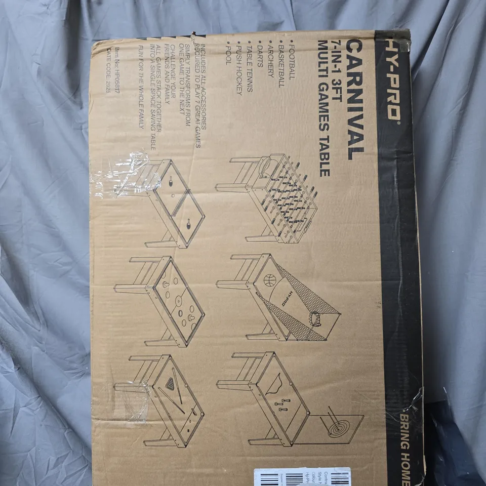 HY-PRO 3FT 7 IN 1 CARNIVAL MULTI FUN TABLE - COLLECTION ONLY RRP £99.99