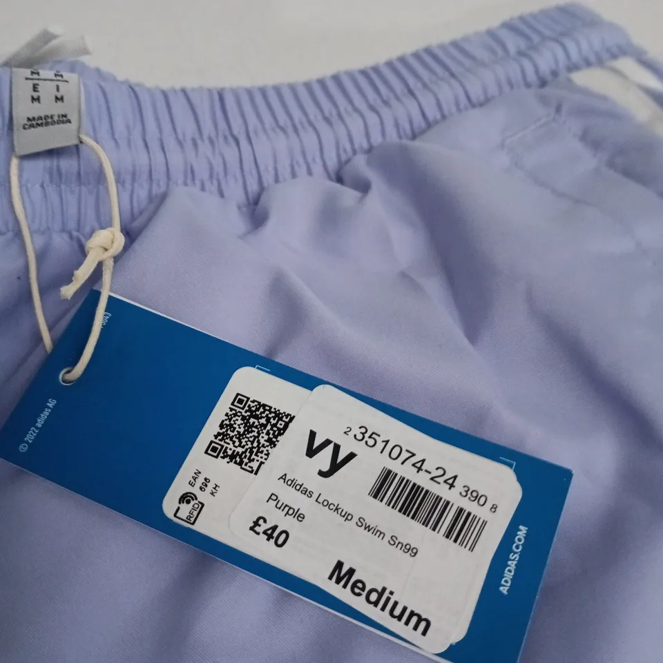 ADIDAS PURPLE SWIM SHORTS – MEDIUM
