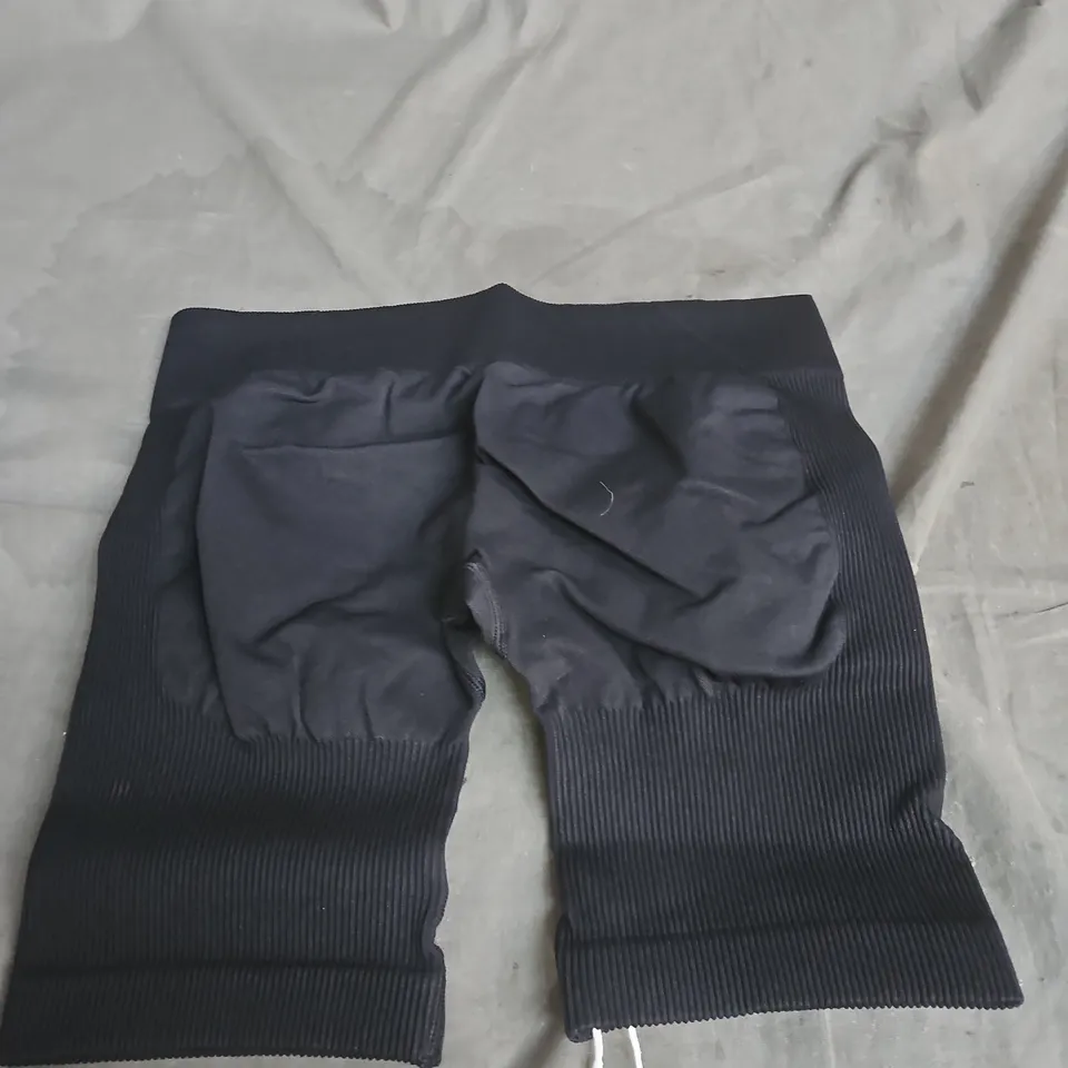 THRIVIN SEAMLESS SCULPT RIBBED CONTOUR SHORTS BLACK SIZE L