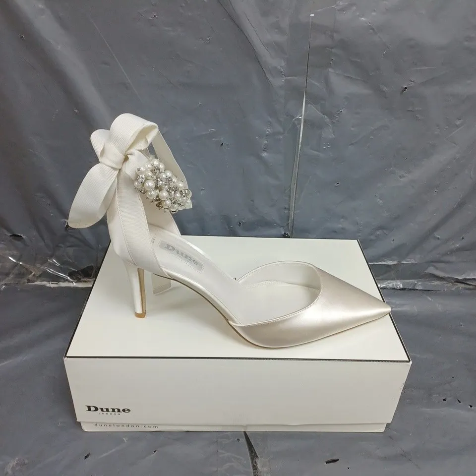 BOXED PAIR OF WOMENS DUNE LONDON CHURCH BRIDAL HIGH HEEL SHOES SIZE 5