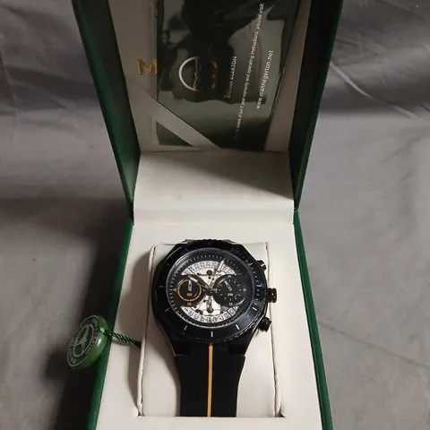 BOXED MANN EGERTON LIMITED EDITION HAND-ASSEMBLED RAPTOR QUARTZ WATCH 