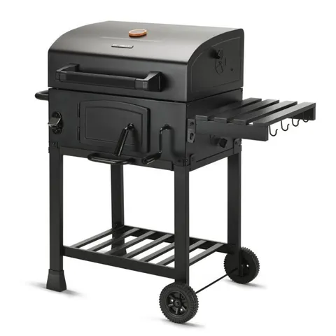 BOXED BIG SMOKEY AMERICAN STYLE BBQ WITH SIDE TABLE & WHEELS