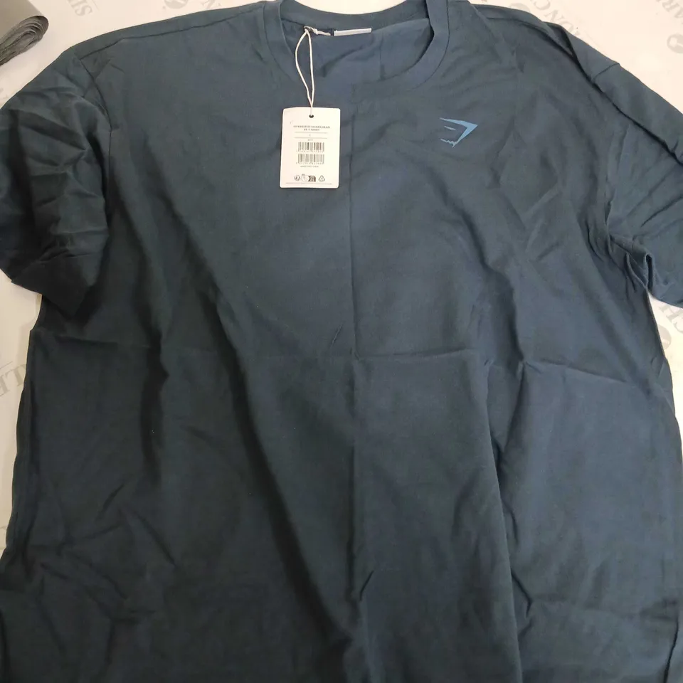 GYMSHARK OVERSIZED SHARKHEAD SS T-SHIRT NAVY -L