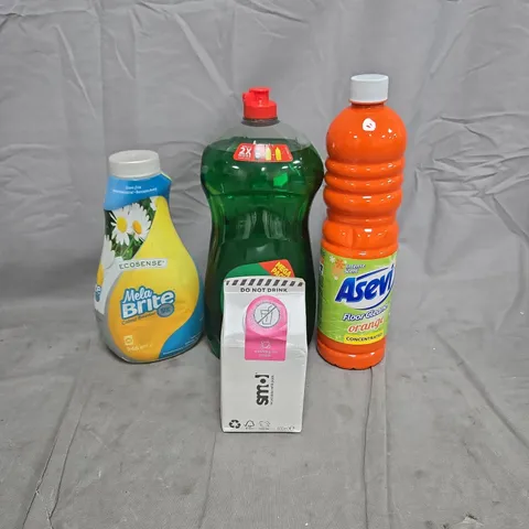 APPROXIMATELY 12 ASSORTED HOUSEHOLD CLEANING ITEMS TO INCLUDE FAIRY, SMOL, MELA BRITE, ASEVI ETC