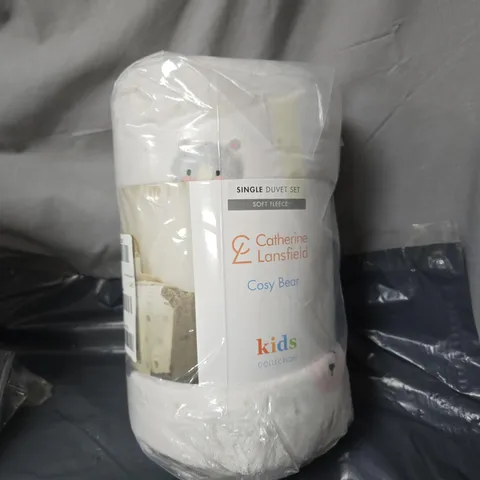 CATHERINE LANSFIELD COSY BEAR DUVET SET SINGLE