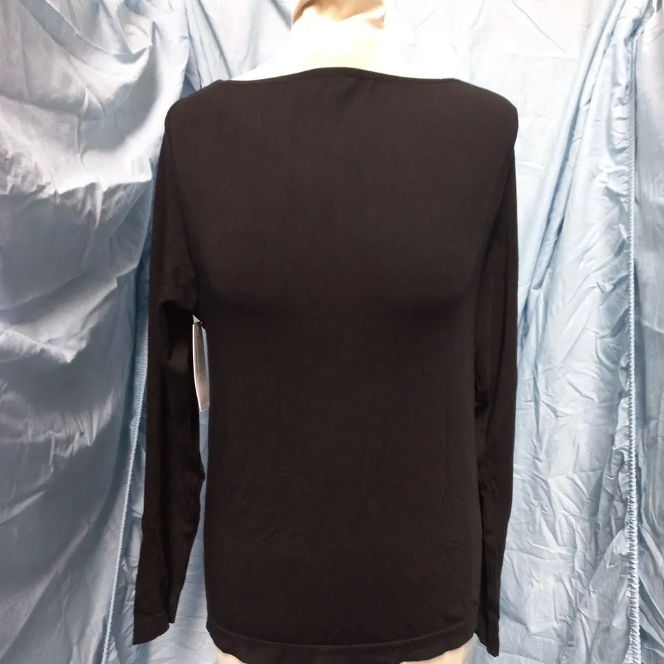 BOODY BASE LAYER BOATNECK LONG SLEEVE TOP – BLACK, UK L