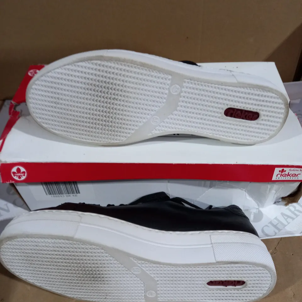 RIEKER ZIP TRAINERS BLACK UK SIZE 6 