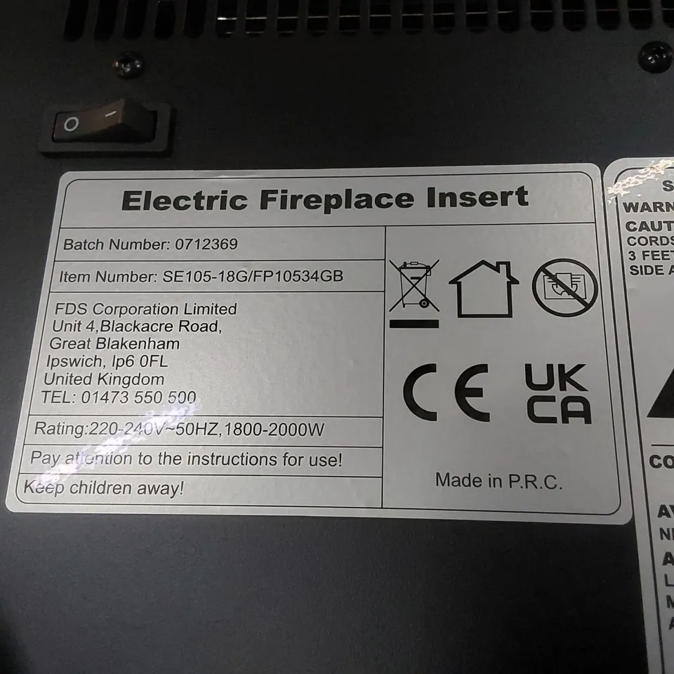 BOXED ELECTRIC FIREPLACE HEATING UNIT INSERT - SE105-18G