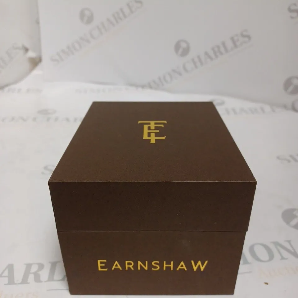 BOXED EARNSHAW LONDON BROWN GENUINE LEATHER WATCH