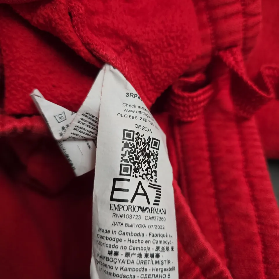 EMPORIO ARMANI EA7 RED TRACK PANTS - MEN'S EU S