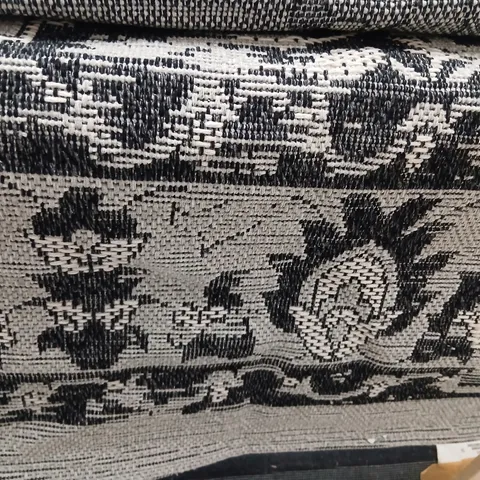 MCGINN FLATWEAVE COTTON GREY/BLACK RUG APPROXIMATELY 190 X 290CM