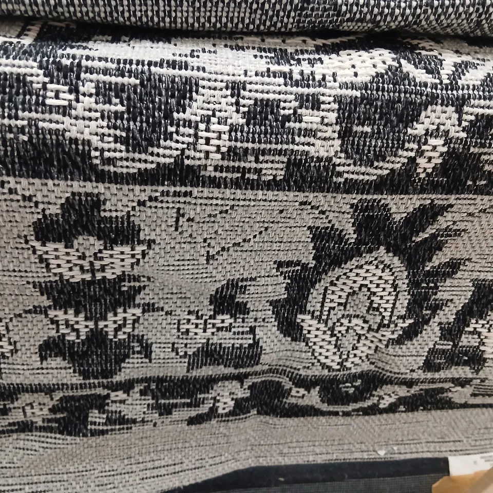 MCGINN FLATWEAVE COTTON GREY/BLACK RUG APPROXIMATELY 190 X 290CM