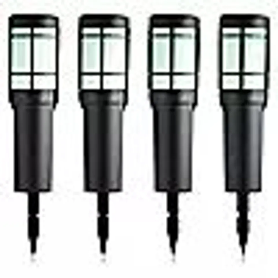 GARDEN STORIES SET OF 4 DUAL FUNCTION FLAME EFFECT SOLAR LIGHTS