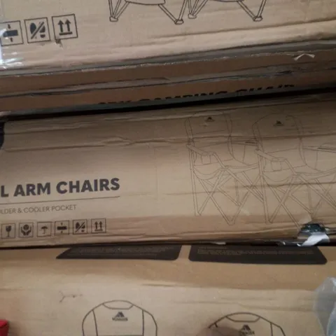 BOXED VOYAGER 2PK COOL ARM CHAIRS WITH CUPHOLDERS & COOLER POCKET - GREEN