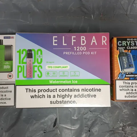 APPROXIMATELY 20 ASSORTED E-CIGARETTE AND VAPE ITEMS TO INCLUDE IVG, LOST MARY, BLOODY BAR CRYSTAL, ETC