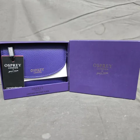 BOXED OSPREY LONDON LEATHER PURSE – PURPLE
