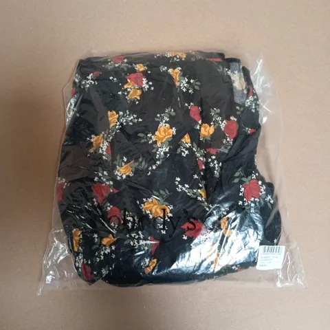 BAGGED NOBODYS CHILD AVERY MIDI DRESS IN BLACK ROSE - UK 10