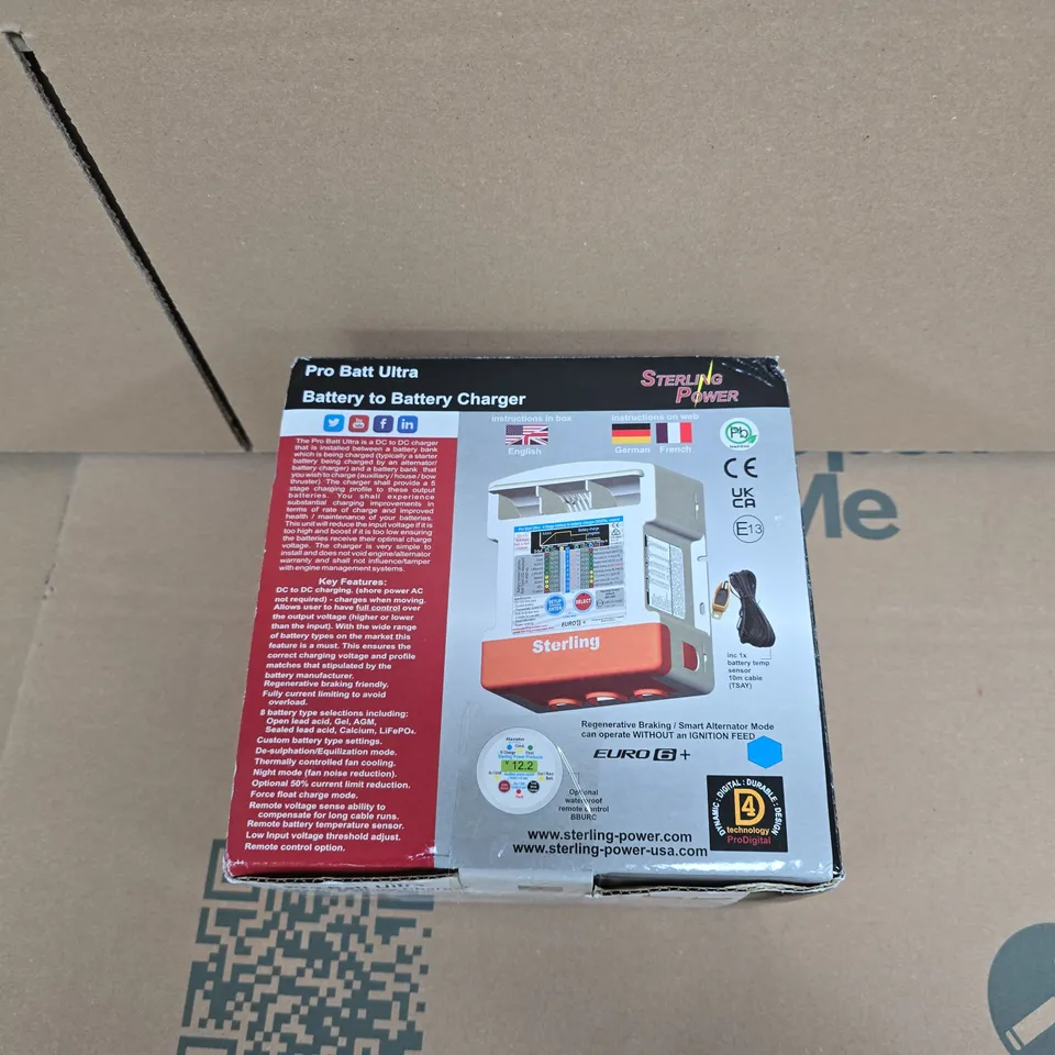 STERLING POWER PRO BATT ULTRA 4-STAGE BATTERY-TO-BATTERY CHARGER, BOXED
