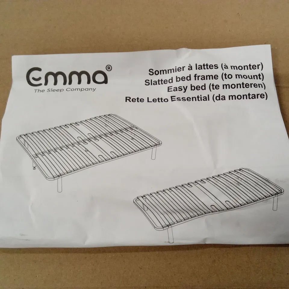 BOXED EMMA SLATTED FRAME BED - 120 x 190cm SMALL DOUBLE