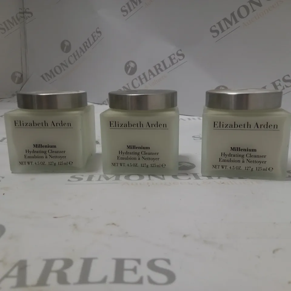 LOT OF THREE ELIZABETH ARDEN MILLENIUM HYDRATING CLEANSER 125ML