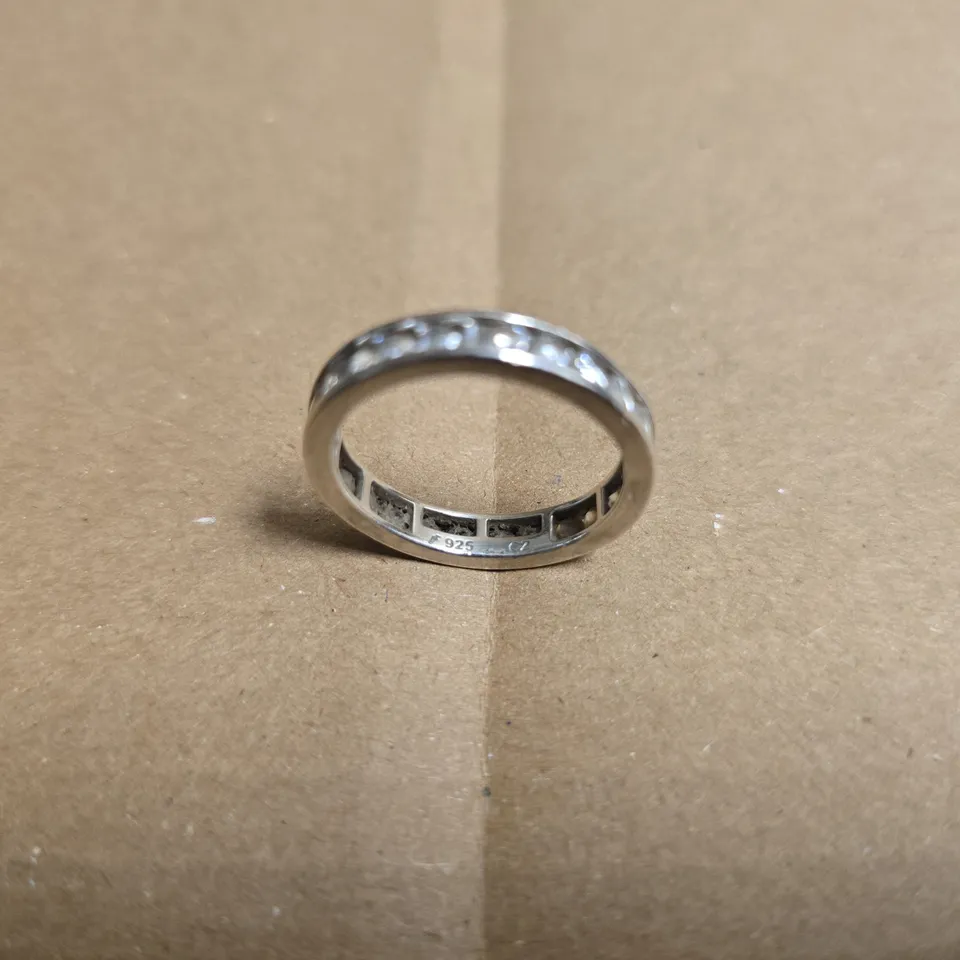 SILVER LOOK RING WITH SET STONES - F925 CZ STAMP