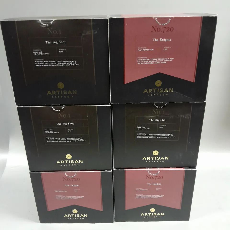 6 X BOXED ARTISAN COFFEE BOX SELECTIONS TO INCLUDE THE ENIGMA & THE BIG SHOT 