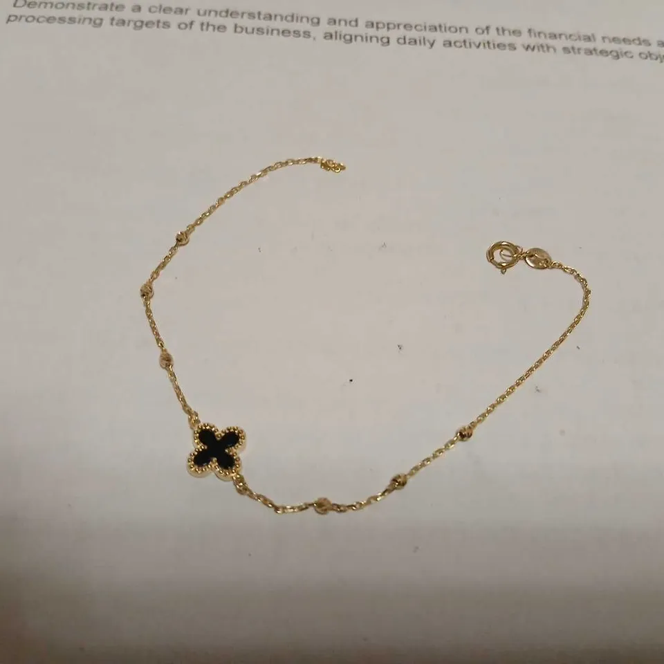 GOLD 9CT CLOVER PETAL BALL BRACELET 0.95G