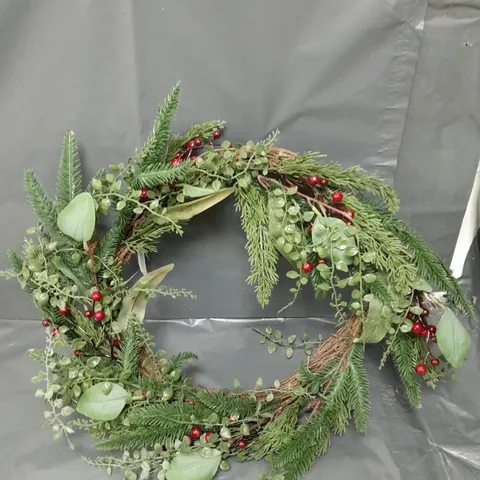 PINE & RED BERRY WREATH 