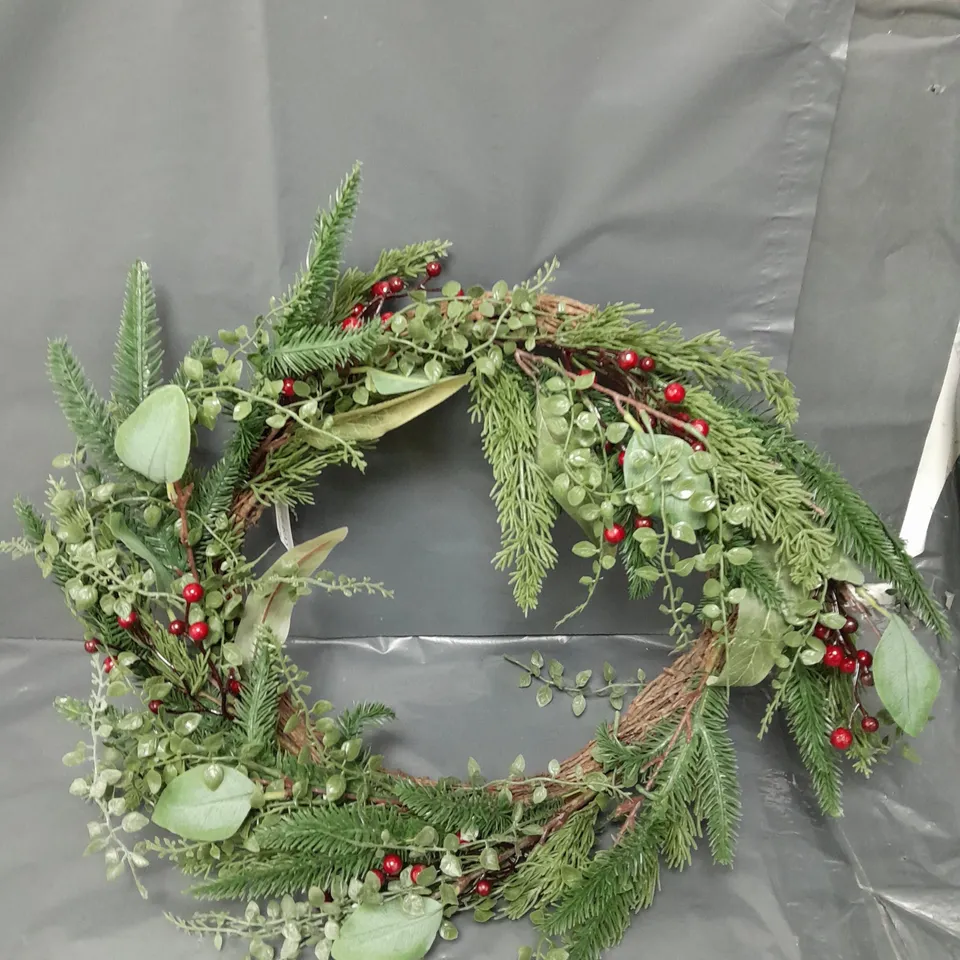 PINE & RED BERRY WREATH 