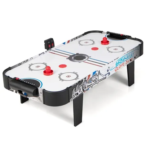 BOXED COSTWAY AIR POWERED HOCKEY TABLE WITH PUCKS PUSHERS AND LED SCOREBOARD