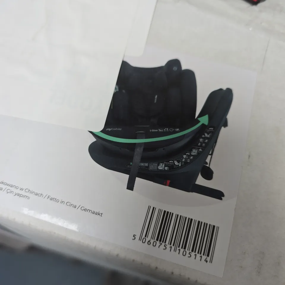 BOXED MY BABIIE MBCS300 EASY SPIN R129 CAR SEAT WITH TOP TETHER - BLACK 