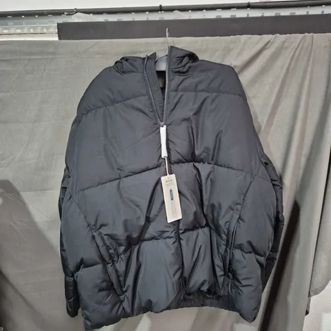 HOLLISTER QUILTED PUFFER JACKET – BLACK, XXL (UK 24-26)