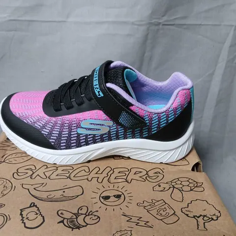 SKECHERS KIDS SNEAKERS – PINK & PURPLE MESH, VELCRO STRAP, BOXED (MACHINE WASHABLE) SIZE KIDS 13