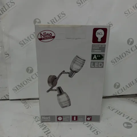 BOXED NINO LEUCHTEN NORI 2 LIGHT CEILING SPOTLIGHT MATT NICKEL FINISH