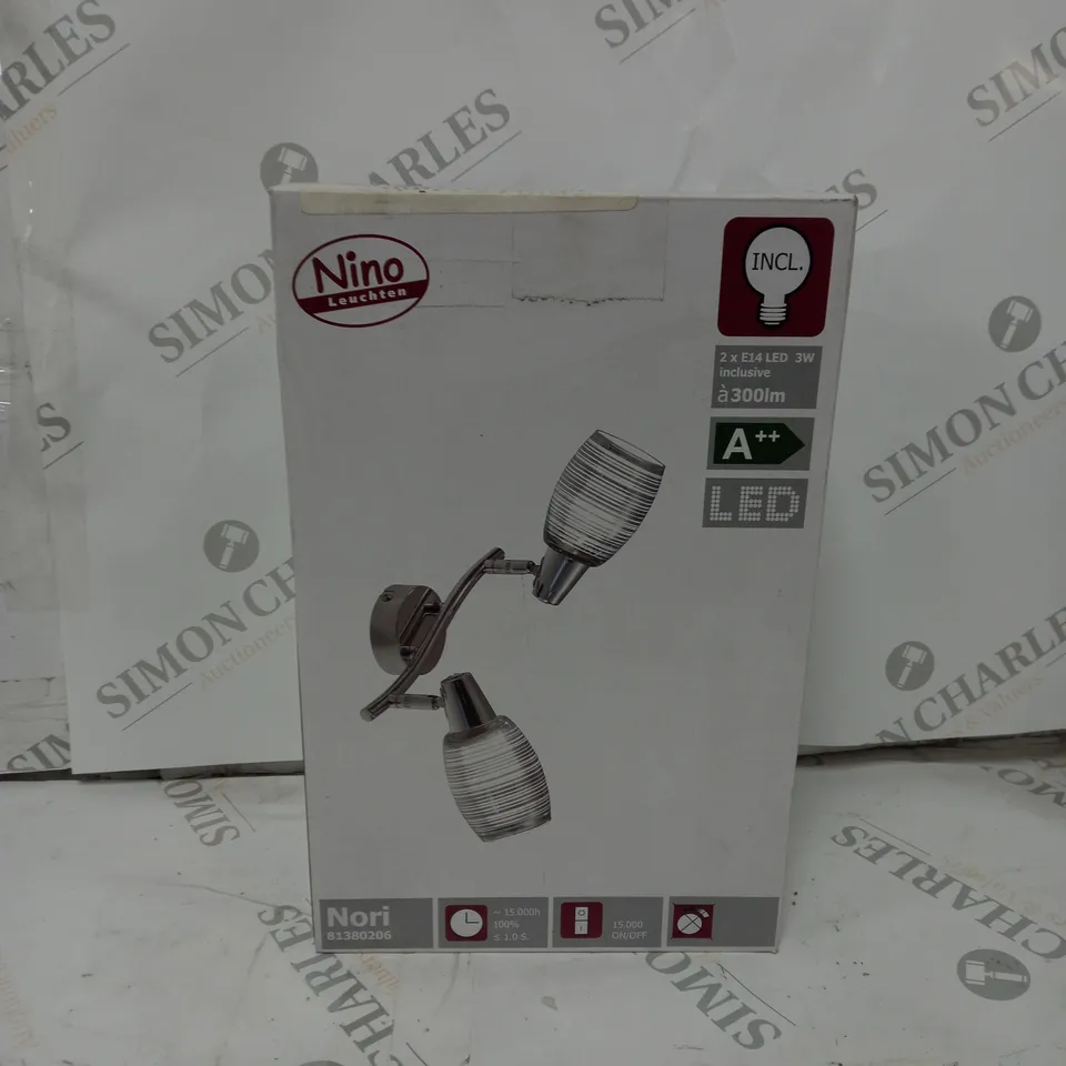 BOXED NINO LEUCHTEN NORI 2 LIGHT CEILING SPOTLIGHT MATT NICKEL FINISH 