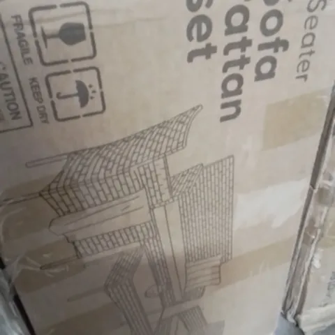 BOXED KEPLIN 4 SEATER SOFA RATTAN SET -GREY-
