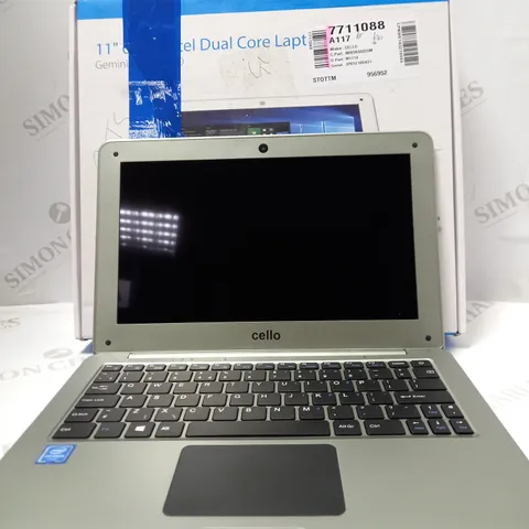CELLO 11 INCH 64GB INTEL DUAL CORE 4GB RAM TF CARD SLOT BLUETOOTH BOOK LAPTOP NOTEBOOK, SILVER
