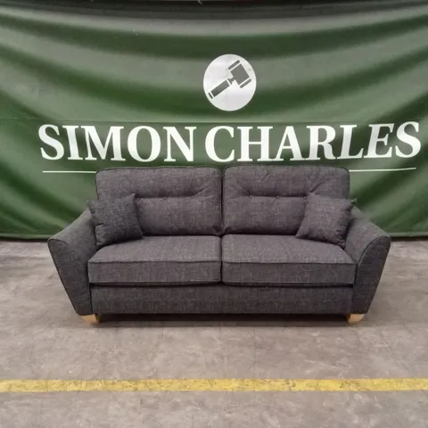 HALSTOW 3 SEATER FABRIC SOFA - CHARCOAL